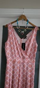 DREAM Italian printed satin sheen jumpsuit Sz 48 (Fit 12-14UK) - bnwt Rrp 59.95