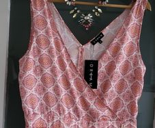 DREAM Italian printed satin sheen jumpsuit Sz 48 (Fit 12-14UK) - bnwt Rrp 59.95