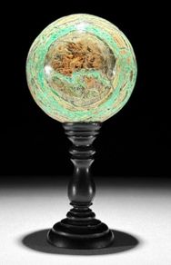 Smithsonite Sphere - Natural Stone, Wooden Stand