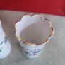 Vintage Set of 2 Aynsley Pembroke Bone China Porcelain Small Fluted Vase 1980s England Image 4
