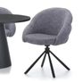 Lilia Grey Chenille Swivel Chair  Black Metal Base, Auto-Return Image 8