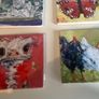 Set of five ceramic tile animal coasters with holder Image 2