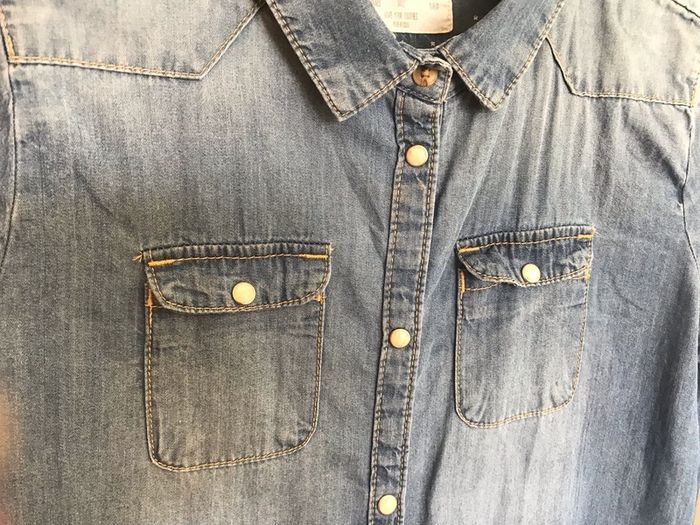 Pennys girls denim long sleeved shirt aged 12-13 years