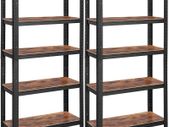 _5 Tier Set of 2 Storage Rack Units Holds 650 kg (130 kg per shelf) Adjustable Shelves Industrial Style Living Room Kitchen
