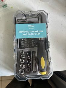 34 Piece Ratchet Screwdriver & Socket Set - Tesco - Good