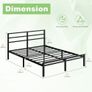 Double Bed Frame with Headboard and Footboard, 30 cm High, Heavy Duty 4ft6 Metal Bed Frame Double with Steel Slats, Storage Space Underbed, Noise Free, Easy Assembly, Black Image 2