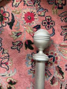 Solid wood curtain pole metallic charcoal colour