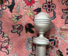 Solid wood curtain pole metallic charcoal colour
