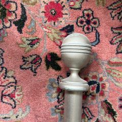 Solid wood curtain pole metallic charcoal colour