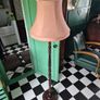 Floorlamp Retro Vintage 20th  Midcentury Floorlamp with pink silk shade Image 2