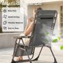 Zero Gravity Chairs Set of 2, Folding Sunloungers Reclining Garden Chairs with Cup Holder, Headrest, Dark Grey Image 4