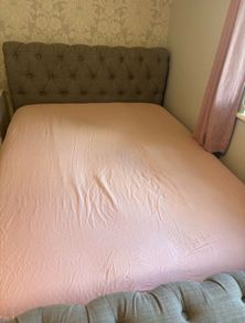 Grey Double Upholstered Chesterfield Bed Frame (FRAME ONLY)
