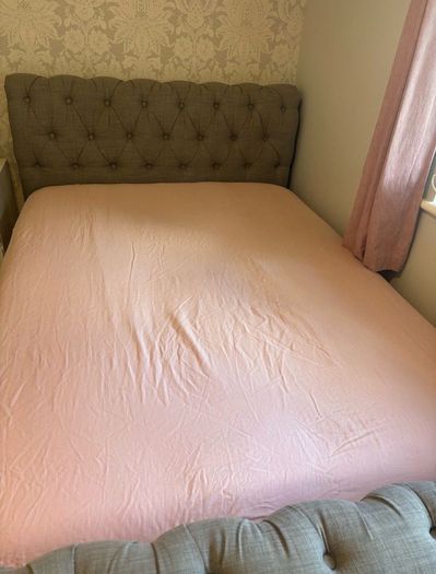 Grey Double Upholstered Chesterfield Bed Frame (FRAME ONLY)