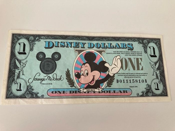 Disney Dollar Mickey Mouse year 1990
