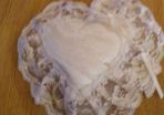 Wedding Pillow Heart shape white