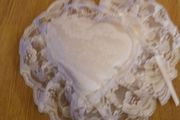Wedding Pillow Heart shape white