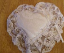 Wedding Pillow Heart shape white