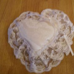 Wedding Pillow Heart shape white