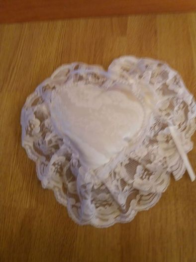 Wedding Pillow Heart shape white