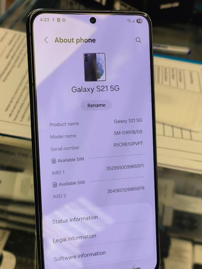 Samsung Galaxy S21 5G 128GB Dual Sim Unlocked to All Networks, Dark Grey Excellent Condition