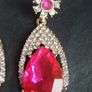 Cerise Pink Drop Earrings. Image 3