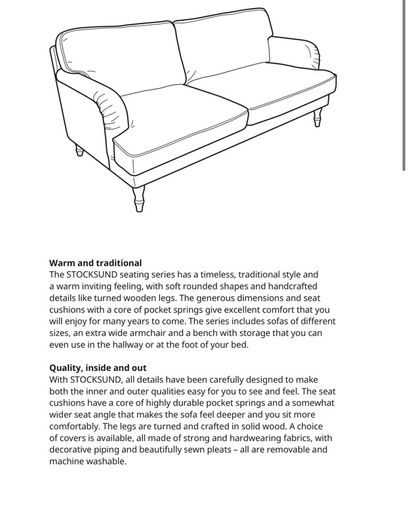 Ikea Stocksund 3 seater sofa (with extra covers)