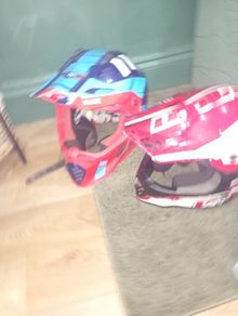 two off Rd bike helmets