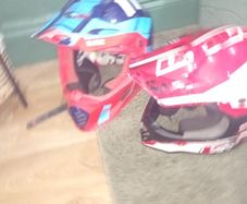 two off Rd bike helmets