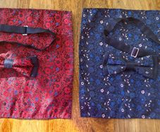 Set of Red and Blue Dickie Bows and Pocket Squares