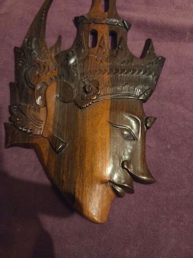 Vintage Thai Carved Face Temple Deity