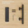 30CM Sliding Door Handle Double Sided Barn Door Handle Embedded Invisible Alloy Steel Frosted Black Image 6