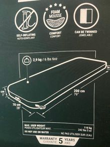Self-inflating camping mattress