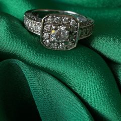 Antique White gold and diamond ring