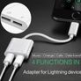 Dual 8 Pin Audio Adapter Charger Splitter For iPhone X 12 XR 11 Pro 8 7 Plus Image 2