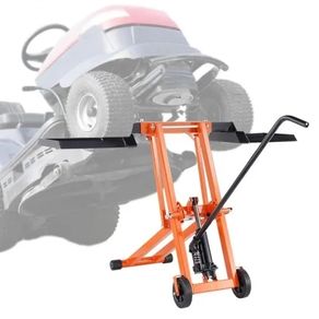 Lawn Mower Lift with Hydraulic Jack, 500 Lbs Weight Capacity, Solid Carbon Steel Lawn Mower Lift, Adjustable Movable Lawn Lifter for Riding Tractors