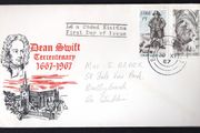 1967 Ireland Tercentenary of the Birth of Dean Jonathan Swift Commemorative Stamps Illustrated First Day Cover (FDC)