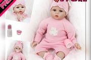 Realistic Reborn Dolls Baby Girl 22inch 55cm Soft Vinyl Silicone Real Life Baby Dolls Looking Newborn Reborn Dolls Toddler Baby Girl Toy Best Xmas Gift (FREE POSTAGE)