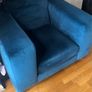 L Shape Velvet Couch and Armchair Image 3