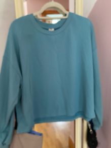 Fab River Island Teal Boxy Sweatshirt  Size Large UK 14