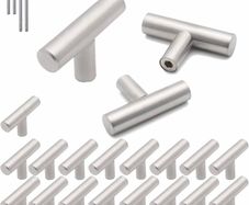 20 Pack 12mm Cabinet Door Handle Drawer Knobs Brushed Nickel Stainless Steel Cupboard Knobs Hardware Wardrobe Knobs 50mm/2" Long (MULTIPLE PACKS AVAILABLE)