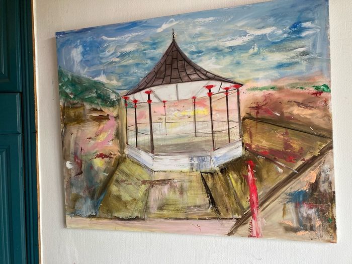 XL Original Painting of Bray Bandstand Wicklow Ireland Original Irish Art