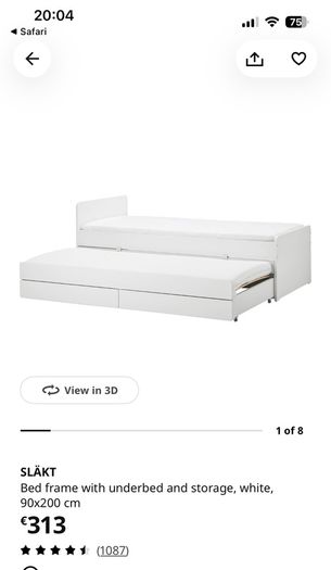Bed frame with under bed and storage