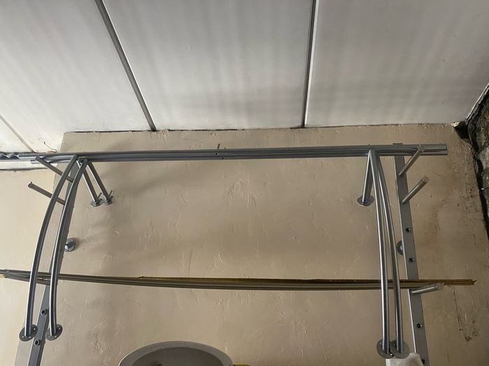 Wall mounted railings with glass shelf top