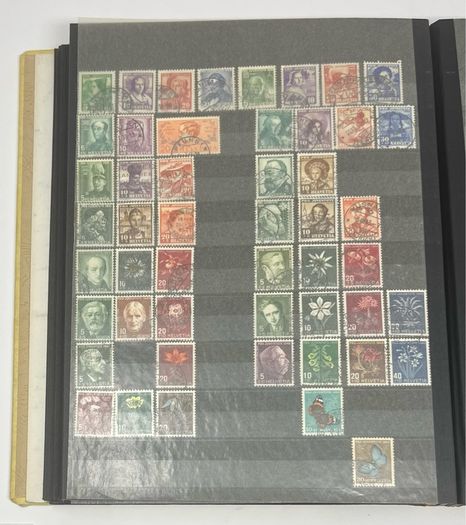 Collection: Switzerland (Helvetia) mainly, Malta, Gibraltar & Andorra Stamps mainy usd but a few mint on 38 pages