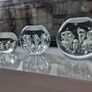 3 x cylindrical glass candle holders Image 7