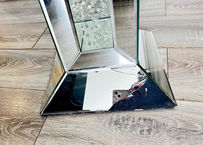 Tall Mirrored pedestal stand
