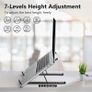 Laptop Stand for Desk, Adjustable Laptop Riser ABS Silicone Foldable Lap Desk Portable Computer Holder, Ventilated Cooling Notebook Stand for 10-15.6 Laptops,Tablet-Black Image 2