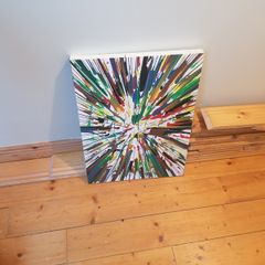 Black rug 2x1m, foot stools, picture, game chair, arm broken.