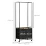 Industrial Hanging Clothes Rail, Clothes Rack with 6 Fabric Drawers, Open Wardrobe Organiser for Hallway, Bedroom and Closet, Rustic Brown Image 5