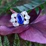 Antique Art Deco Sapphire & Diamond Ring - Platinum Image 2